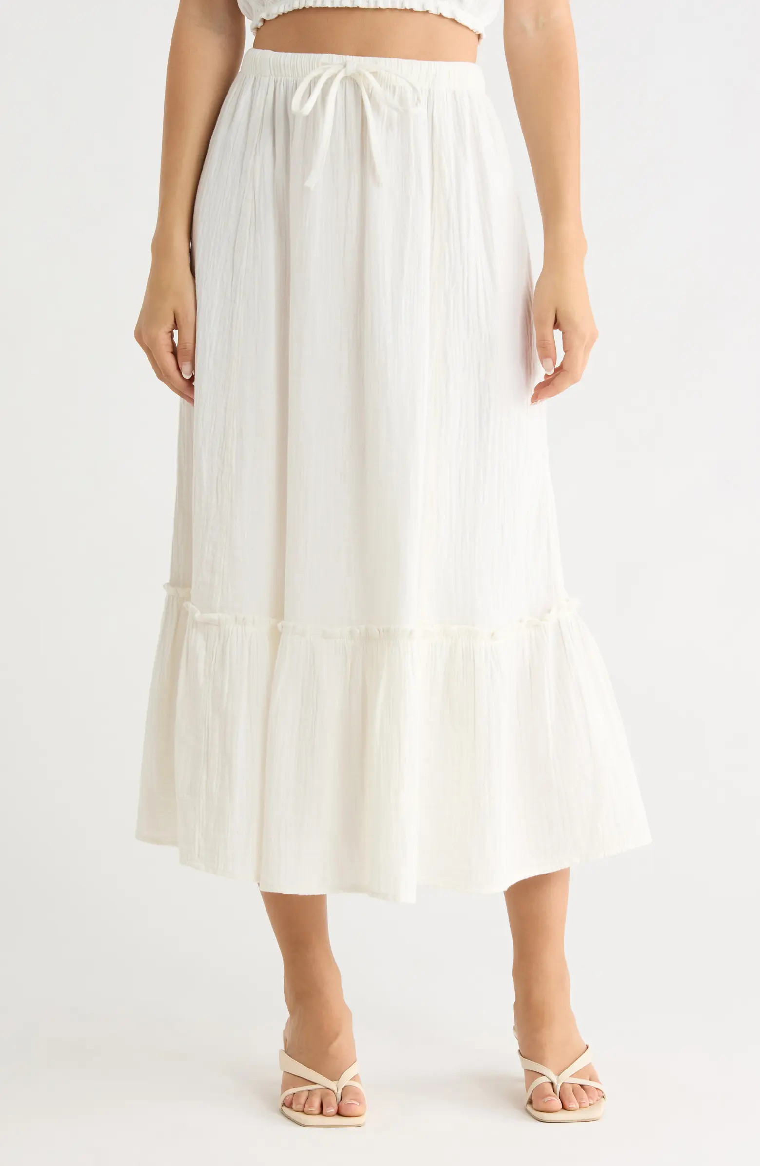 Abound Tiered Cotton Gauze Maxi Skirt | Nordstromrack | Nordstrom Rack