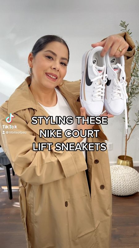 Sneakers, Nike court lift sneakers, Abercrombie trench coat, casual chic outfit

#LTKshoecrush #LTKSeasonal #LTKstyletip