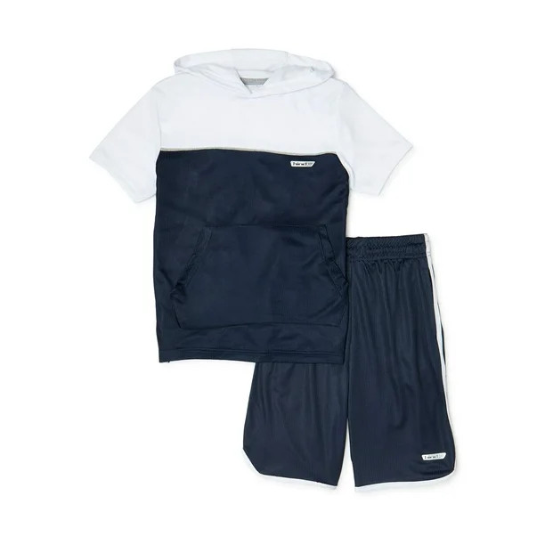 Hind Boys Short Sleeve Hoodie and Athletic Shorts 2-Piece Active Set, Sizes 4-20 | Walmart (US)