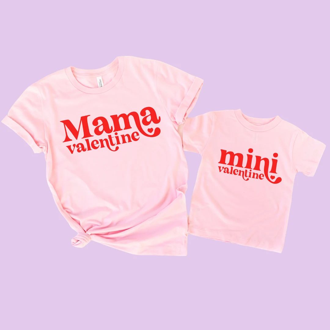 Mama Valentine and Mini Valentine Shirt Set Mama Valentine - Etsy | Etsy (US)