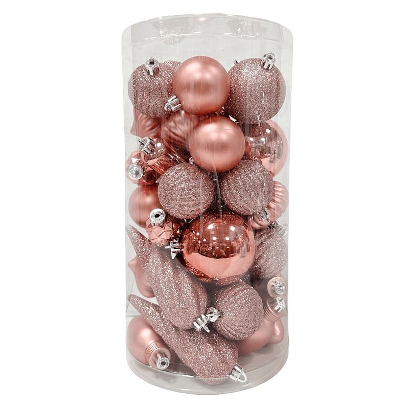40-Count Pink Mix Shatterproof Ornaments | At Home