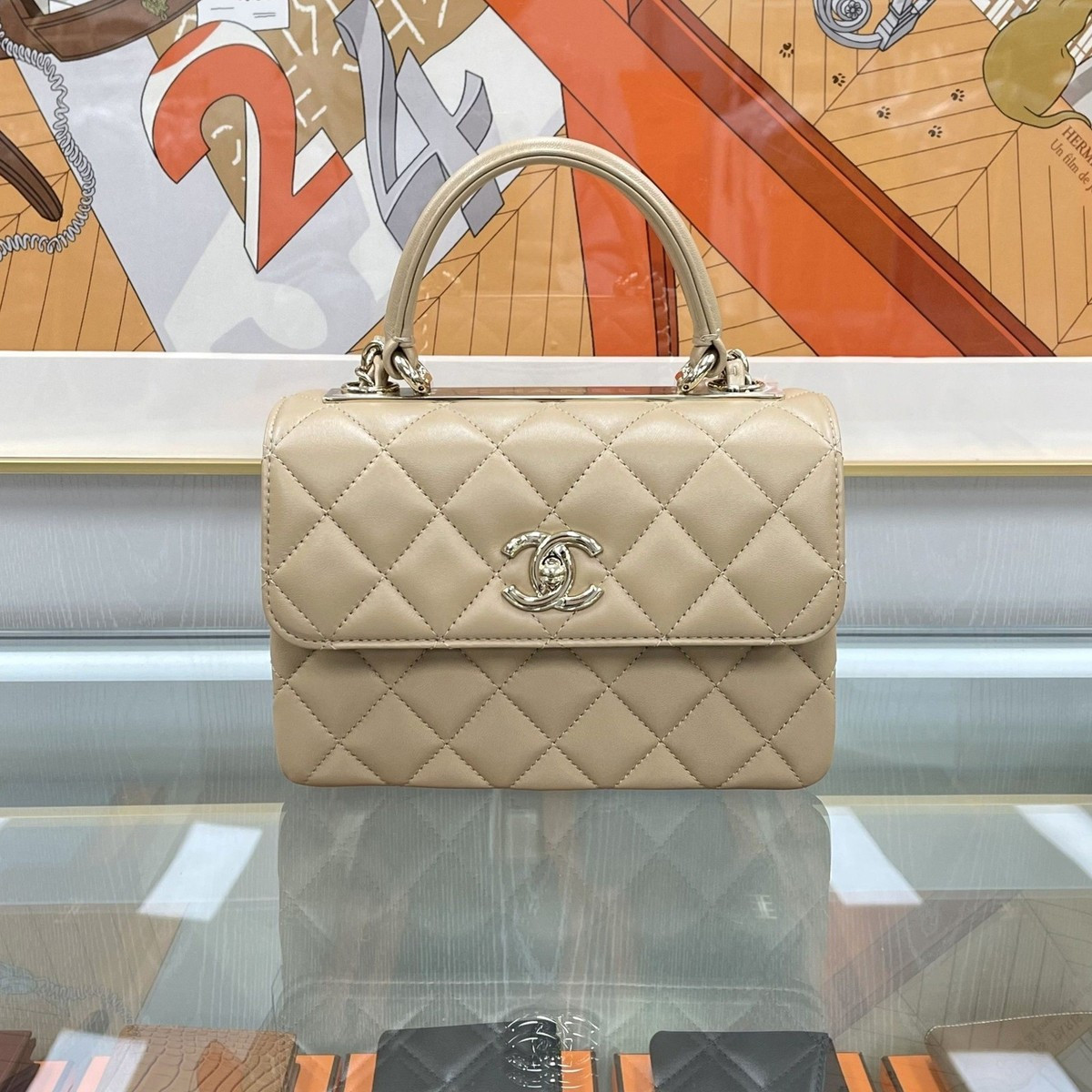 CHANEL Trendy CC Top Handle Beige AS4654 125338746 | eBay US