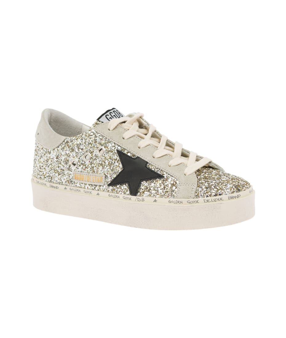 Woman's Hi Star Glittered Leather Sneakers | Italist.com US