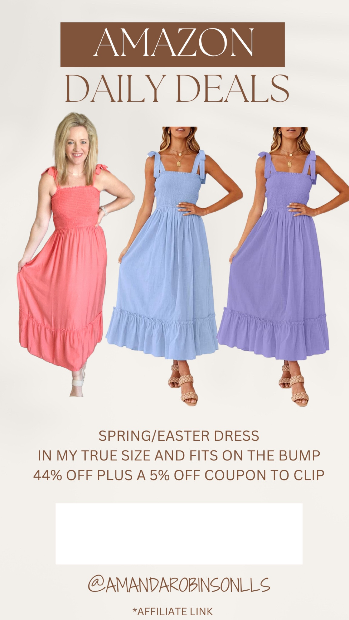 Amazon Daily Deals
Spring/Easter dress

#LTKsalealert #LTKfindsunder50 #LTKSeasonal