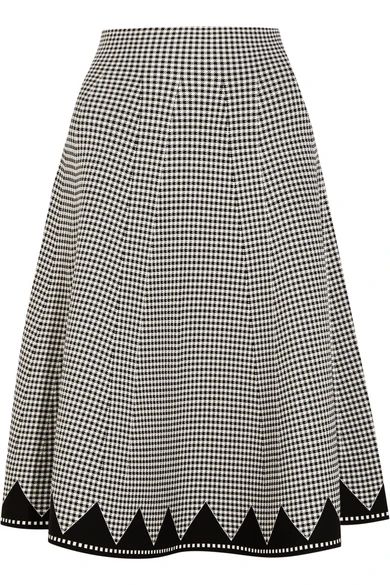 Alexander Wang - Gingham Stretch-knit Midi Skirt - Black | NET-A-PORTER (UK & EU)