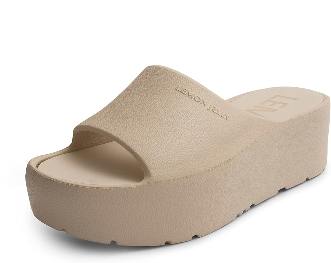 Lemon Jelly Women's Platform Sandals - Cute Water-Friendly Comfort Wedges for the Beach or Casual... | Amazon (US)