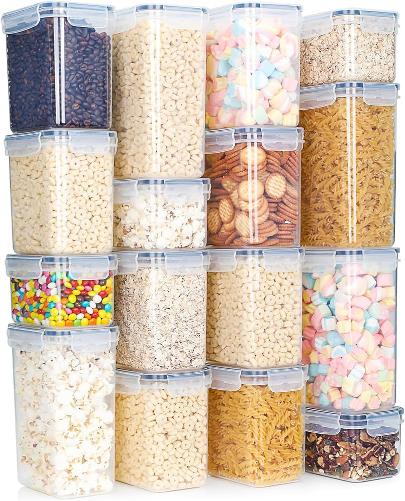 Cozary Airtight Food Storage Containers with Lids - Set of 16 BPA Free Cereal, Flour and Food Sto... | Amazon (FR)