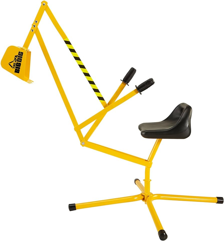 Big Dig Outdoor Toy Excavator Digger Playset w/ 360 Rotation for Kids Ages 3 & Up, Yellow | Amazon (US)