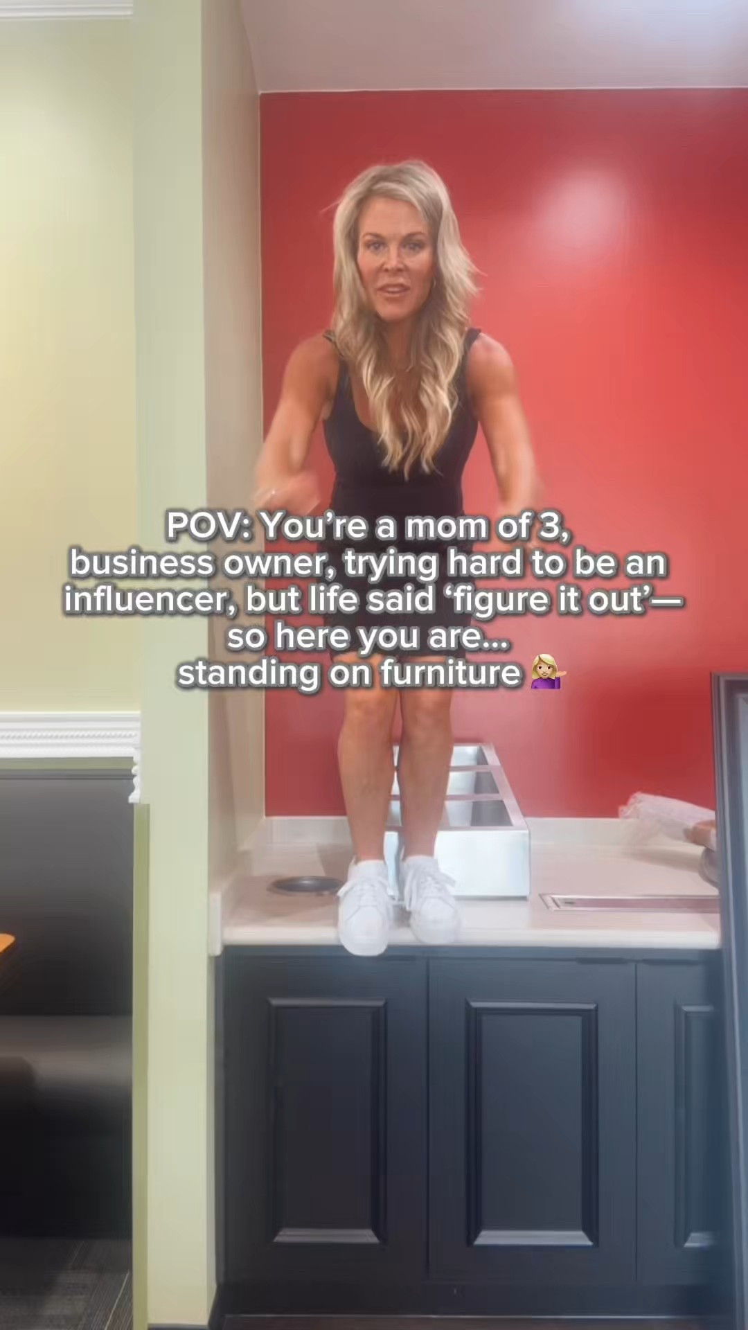 Being a business owner, mom of 3, and wannabe influencer is chaotic-but when I find stuff I love , I will climb on furniture to share it with you! 🤪🫣This tennis dress is so flattering m. It’s stretchy, stylish & on sale for only $25. 
I’m 5’3 122lbs and had to size up. 
#MomOf3Life
	#MomInHer40s
	#BossMomLife
	#BusyMomLife
	#MomContentCreator
	#RealLifeReels
# Amazonessentials 
#amazonfinds #ootd

#LTKActive #LTKSaleAlert