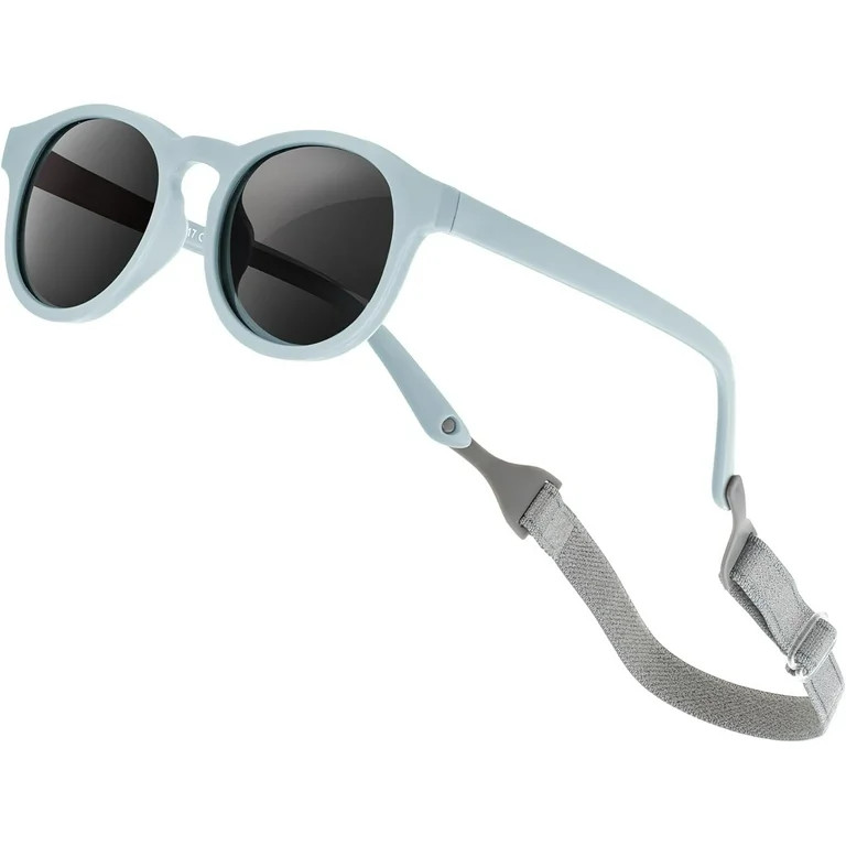 Jingyang Flexible Polarized UV Protection Infant Toddler Kids Sunglasses with Strap, Blue | Walmart (US)