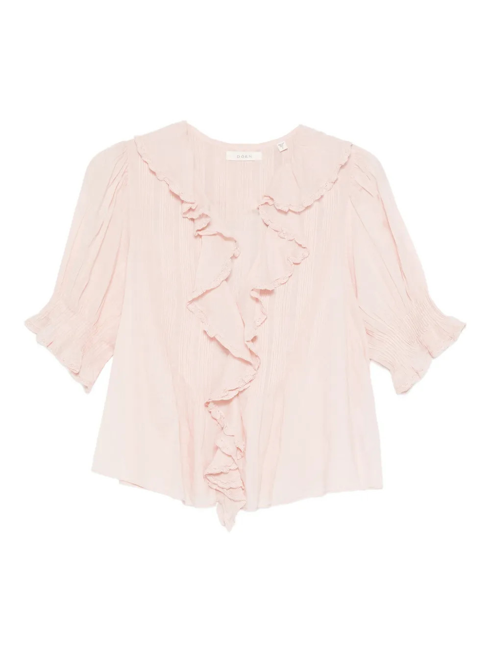 DÔEN Henri ruffled blouse - Pink | Farfetch Global