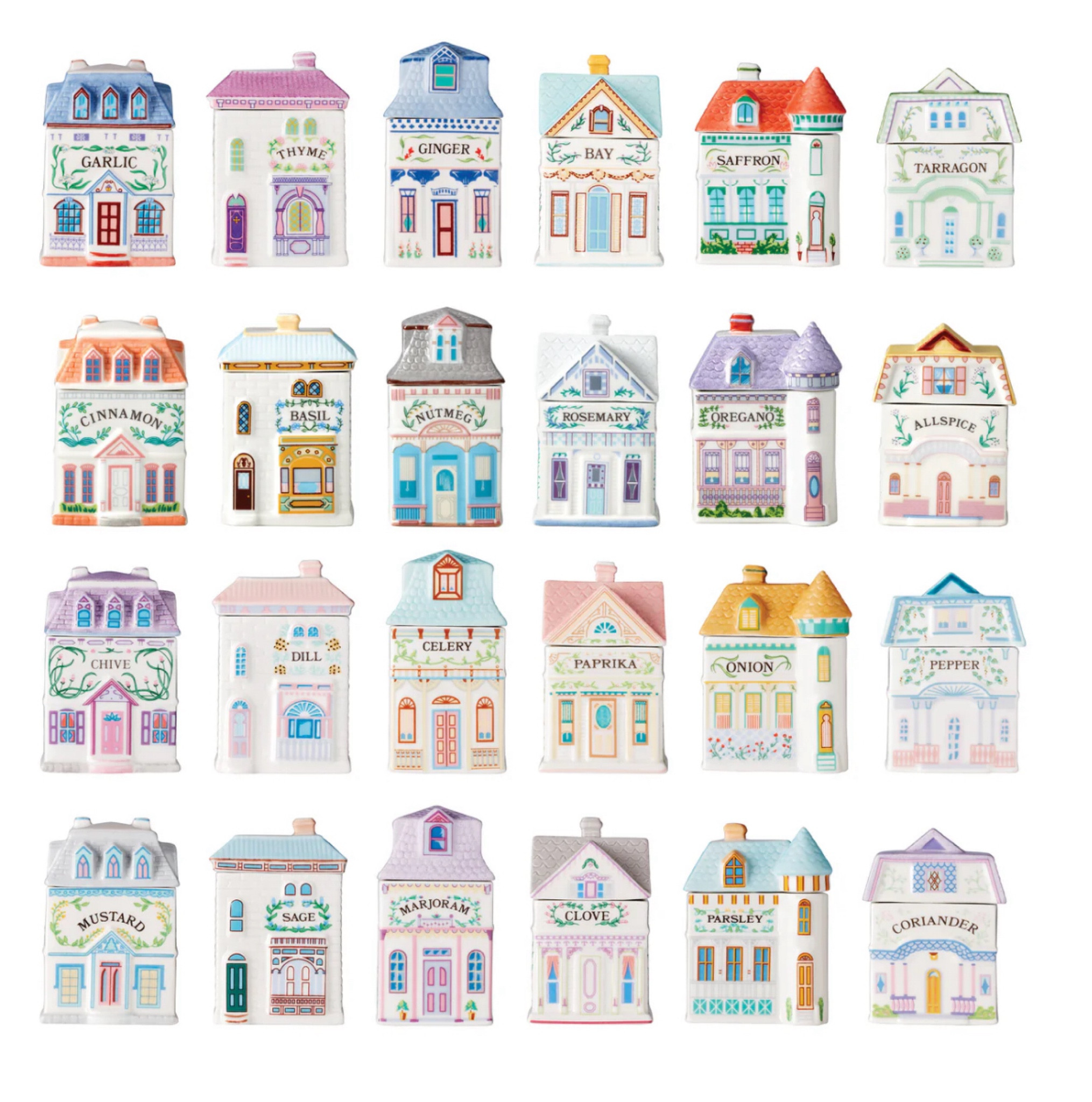 It's about Thyme! (And Paprika, Cinnamon, Saffron, and more!) Discontinued yet adored for decades, The Lenox Spice Village is back in this adorable Second Edition of the coveted collection. As lovely and whimsically nostalgic as the 1989 originals, each spice jar in this full set of 24 is a unique and picturesque miniature Victorian home. Crafted in Lenox fine ivory porcelain and painstakingly hand-painted with delicate designs inspired by an individual spice, each jar is as functional as it is fun. Display them, use them, love them! The Lenox Spice Village brings spice and everything nice to your home and kitchen. Make your Cottagecore dreams come true! 

#LTKHome #LTKFamily #LTKSaleAlert