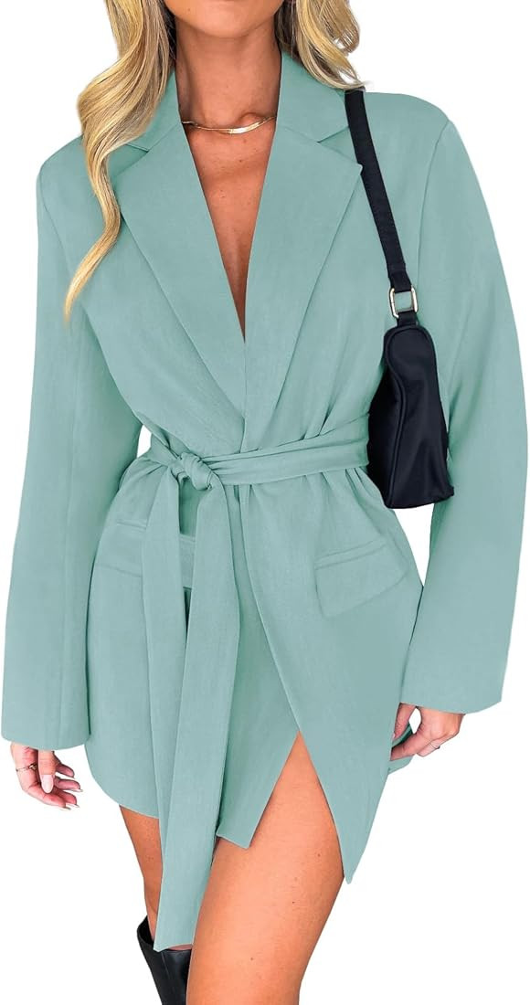 ZESICA Women's 2023 Blazers Long Sleeve Lapel Open Front Oversized Business Work Office Jackets B... | Amazon (US)