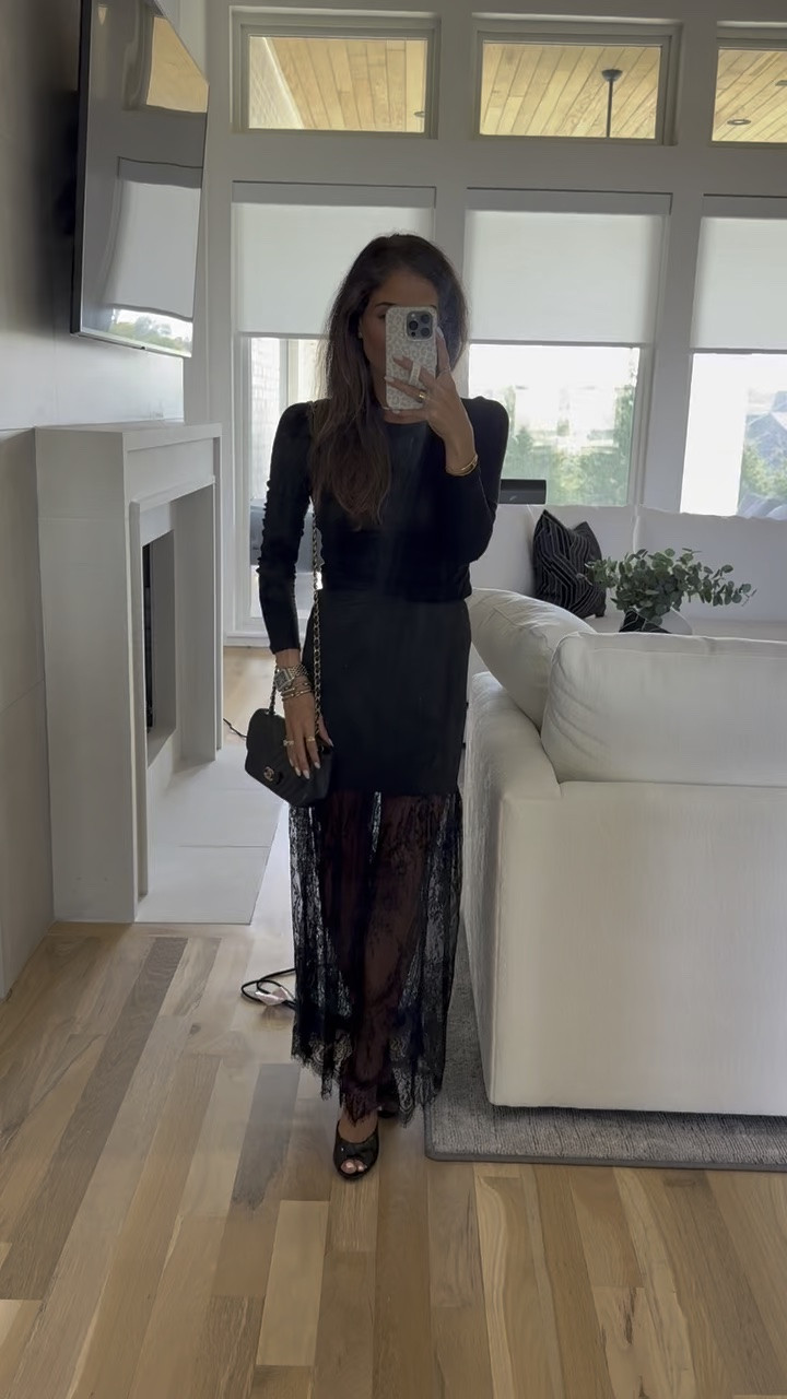 Fall outfit lace skirt