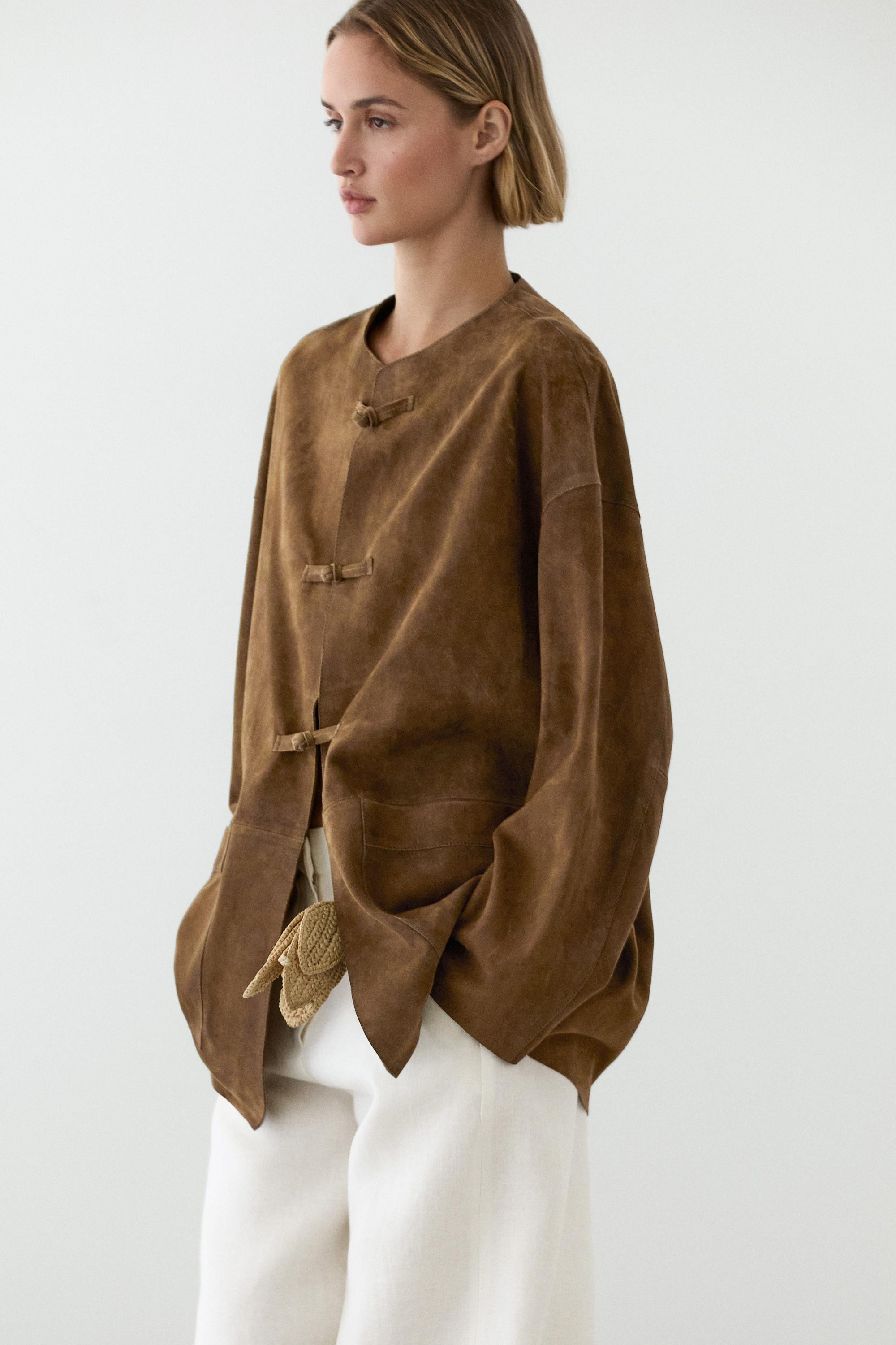 Suede leather stand collar jacket · Washed · Bomberâ Jacket | Massimo Dutti | Massimo Dutti UK