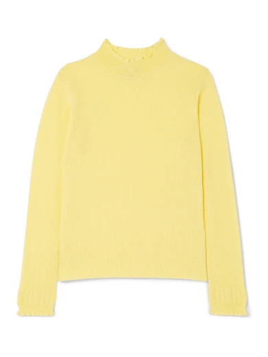 Ruffled ribbed wool turtleneck sweater | NET-A-PORTER (UK & EU)