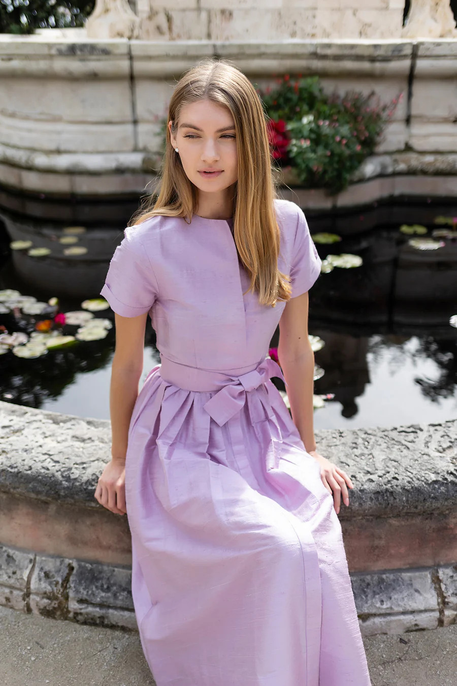 Kate Dress Dupioni - Lavender | Julia Amory