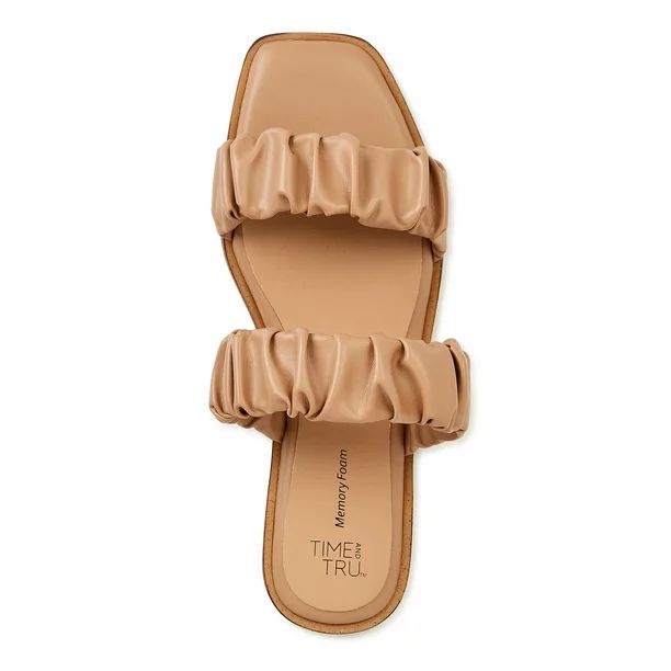 Time and Tru Women's Ruched Strap Sandals - Walmart.com | Walmart (US)
