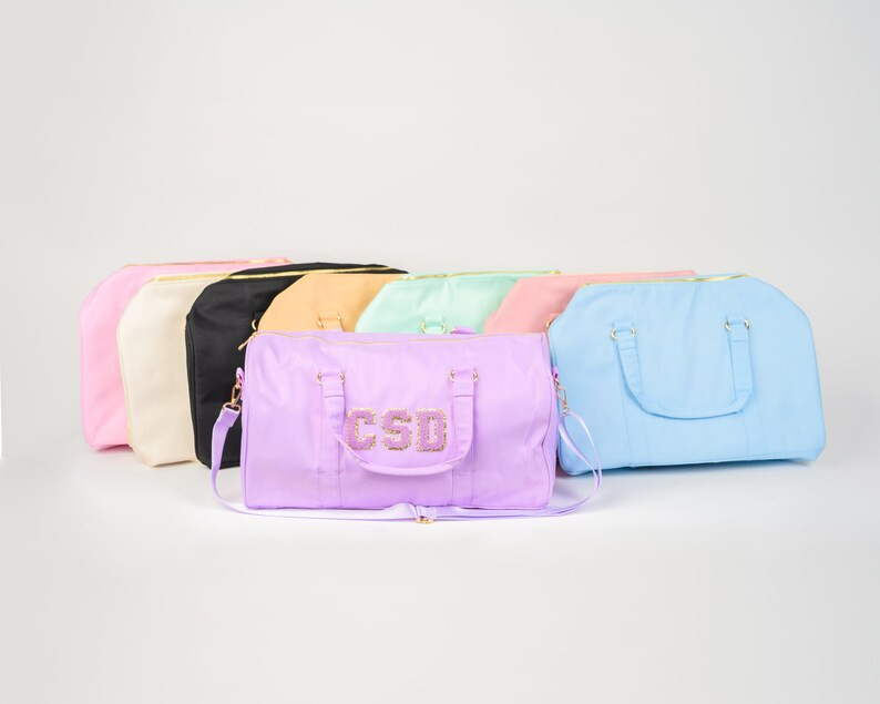 Personalized Nylon Duffel Bag With Letter Patches Monogrammed | Etsy | Etsy (US)