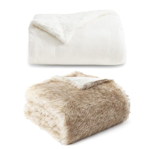 Bedsure Sherpa Blanket & Faux Fur Throw Blanket | Amazon (US)
