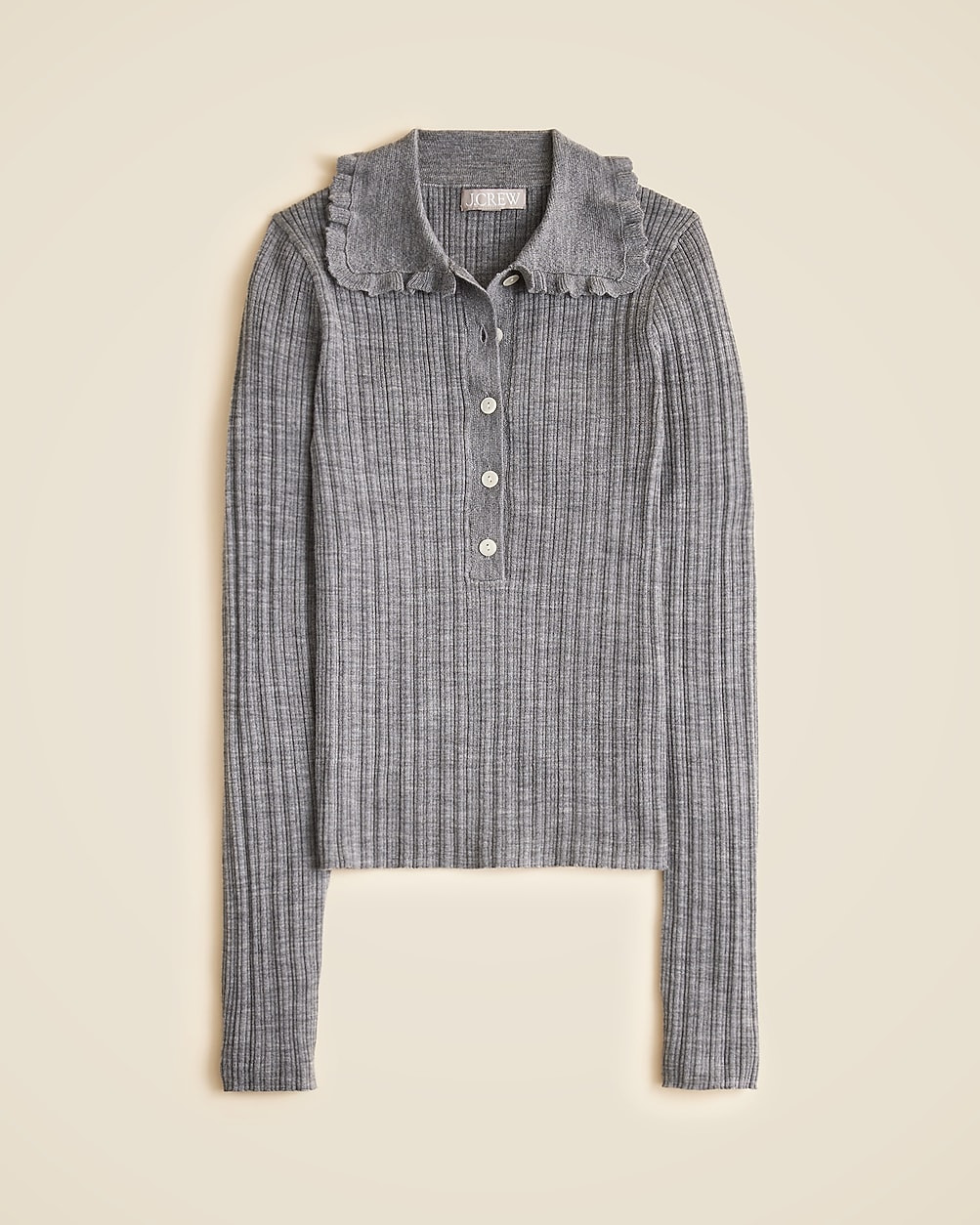 Ruffle-collar sweater-tee in merino wool | J. Crew US