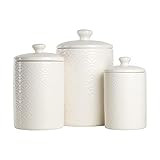 10 Strawberry Street Kitchen Canister Set, 3 Piece, Tide White | Amazon (US)