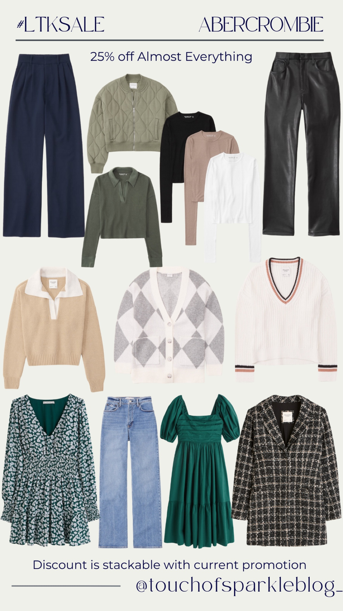 LTK Sale! Abercrombie has 25% off almost everything site wide! This discount is stackable with any current discounts on the site! 

#LTKSeasonal #LTKSale #LTKstyletip