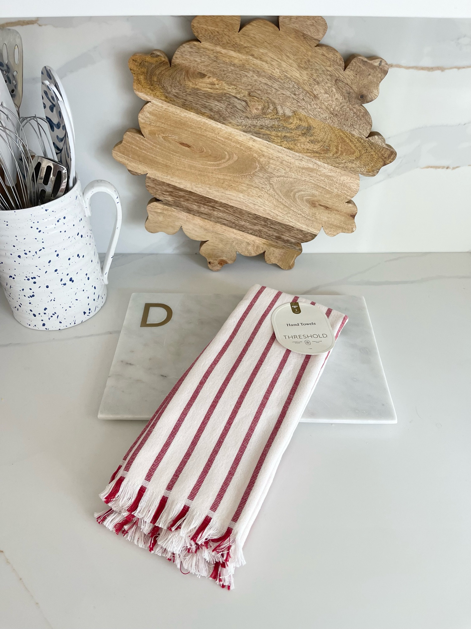 Shop my latest finds from my Target run!! 🎯 love this snowflake charcuterie board because it can stay out all winter 🙌🏻❄️ and the round shape fits more snacks 🤣

And these red striped tassel towels are perfect for Christmas! 🎅🏻 

Counters & backsplash:  Raphael stone Calcutta Ana Quartz 

#LTKHoliday #LTKfindsunder50 #LTKhome