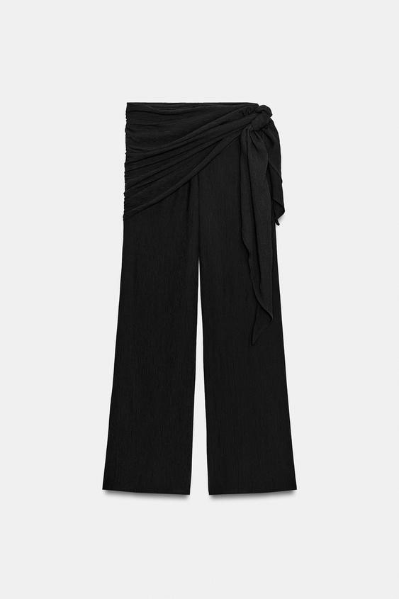 WIDE-LEG TROUSERS WITH SCARF | Zara UK