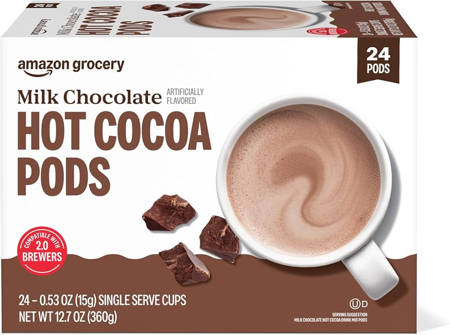Happy Belly Hot Cocoa Pods, Milk Chocolate, 24 Count | Amazon (US)