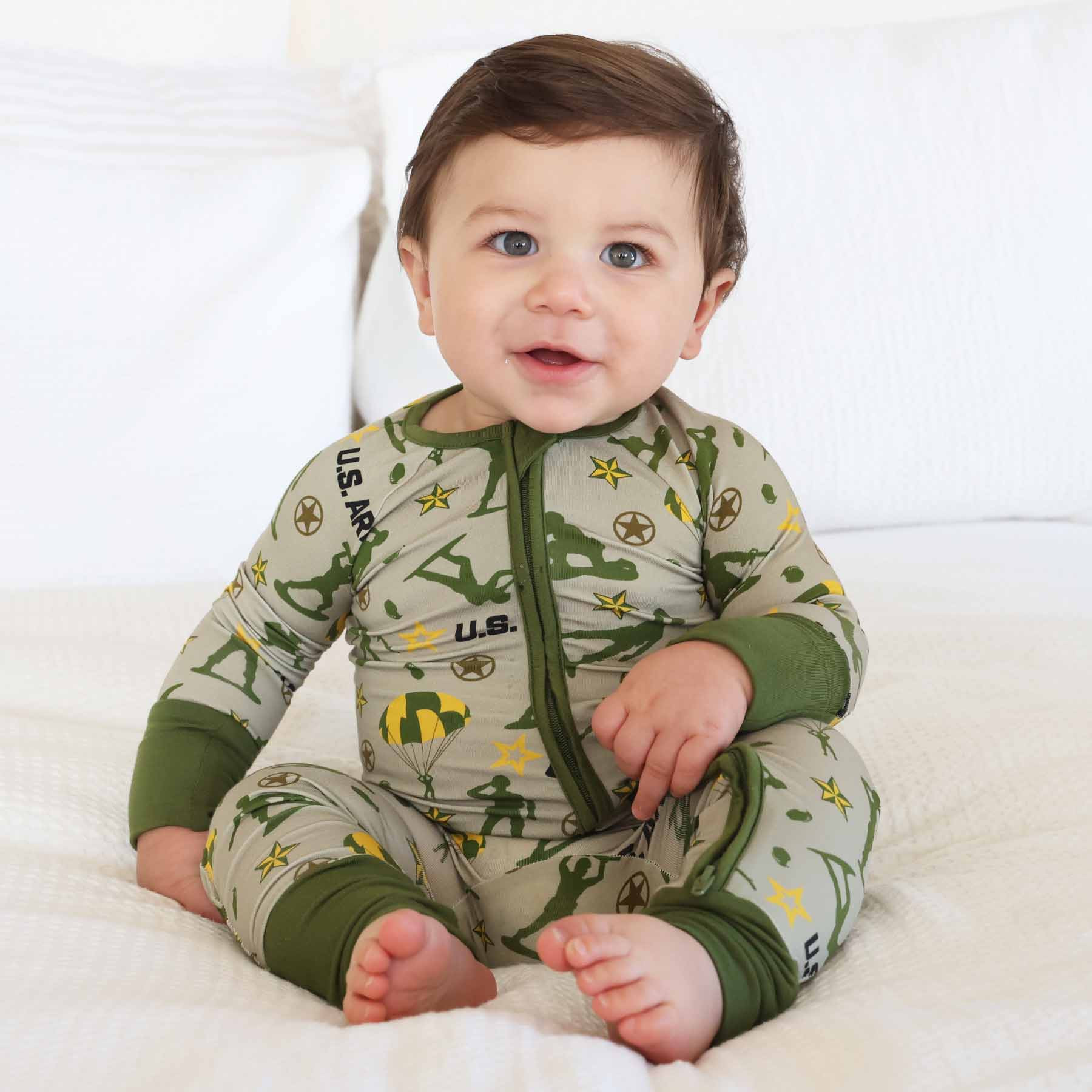 U.S. Army Convertible Zip Romper | Caden Lane