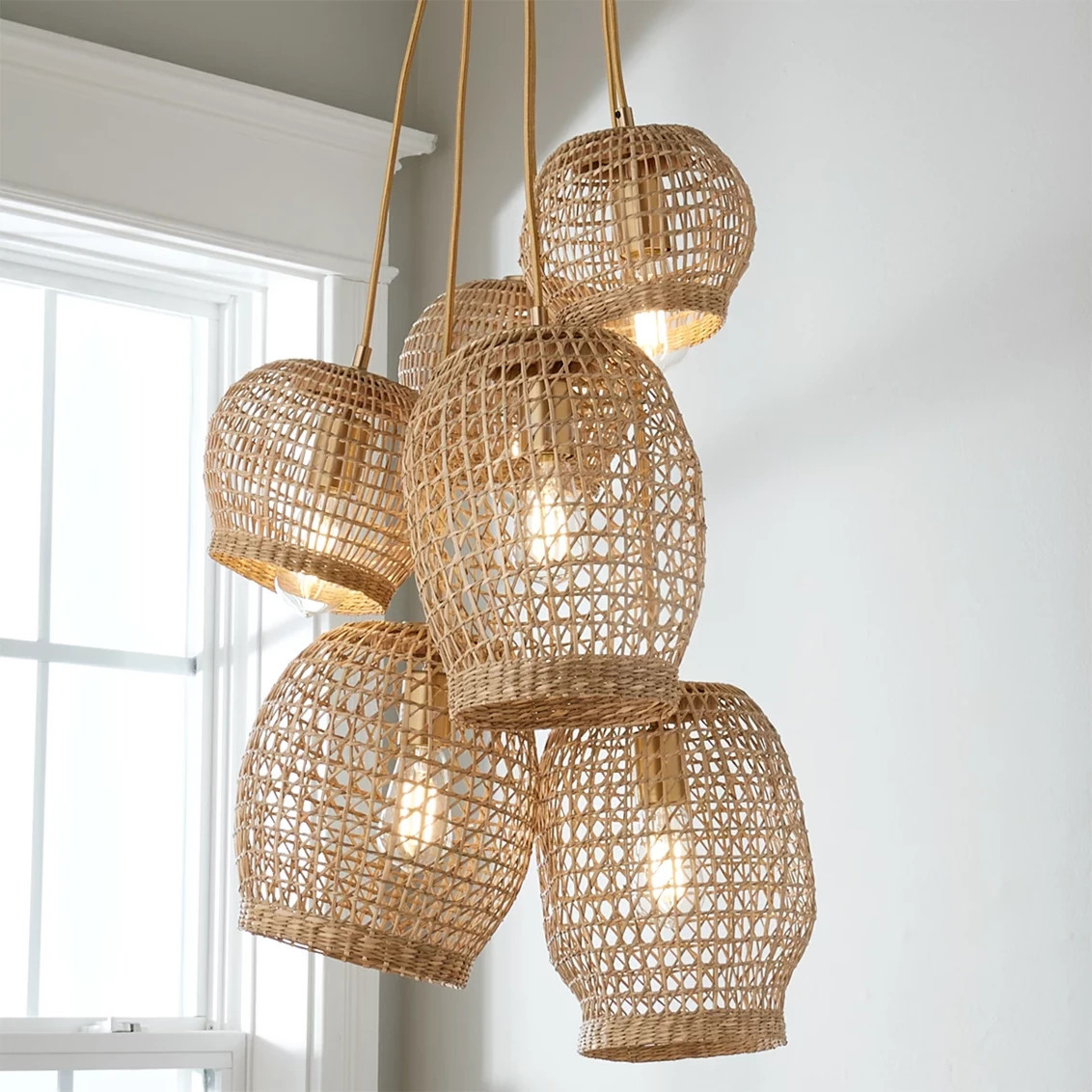 Open Weave Rattan Chandelier | Shades of Light