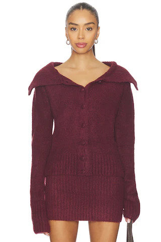 SNDYS Kenni Knit Top in Wine. - size XXS | Revolve Clothing (Global)