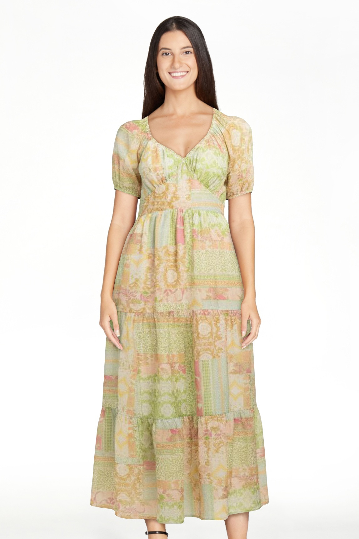 Jessica Simpson Women's Emmory Tiered Maxi Dress, Sizes XS-XL | Walmart (US)