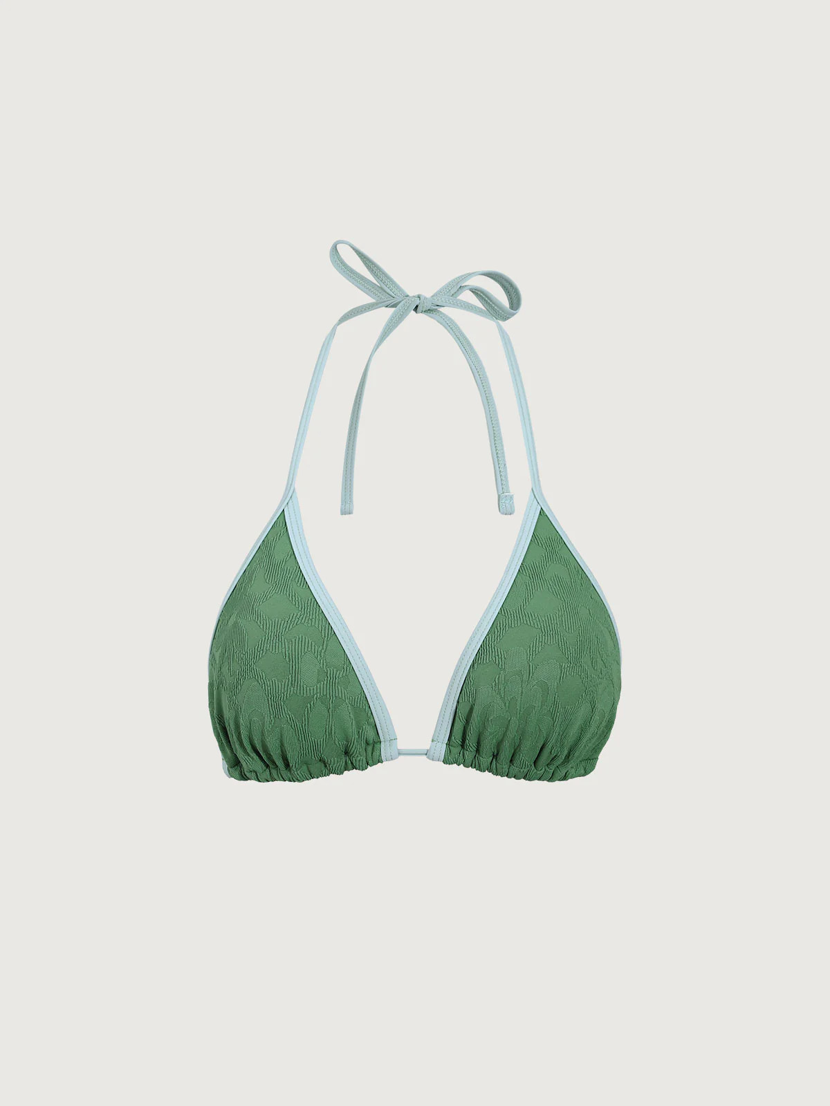 Dark Green Jacquard Halter Bikini Top & Reviews - Dark Green - Sustainable Bikinis | BERLOOK | BERLOOK