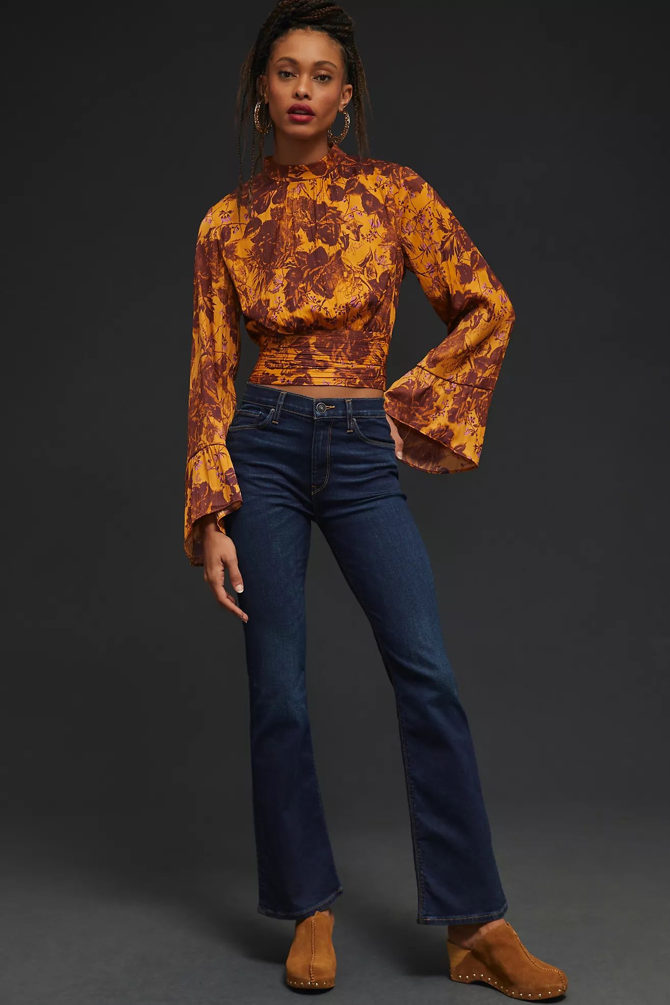 Hudson Petite Barbara High-Rise Bootcut Jeans | Anthropologie (US)