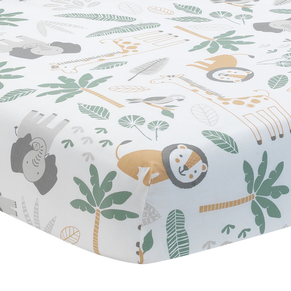 Lambs & Ivy Jungle Friends 100% Cotton Safari Animals Baby Fitted Crib Sheet | Target