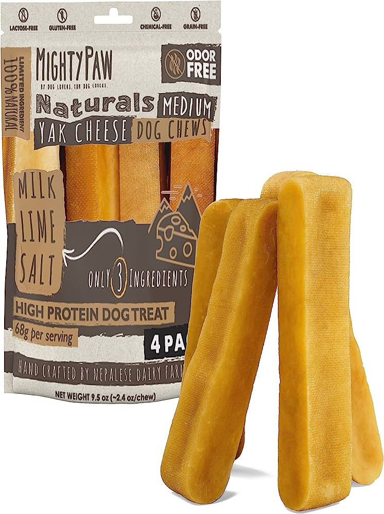 Mighty Paw Yak Cheese Chews for Dogs | All-Natural Long Lasting Pet Treats. Odorless and Great fo... | Amazon (US)