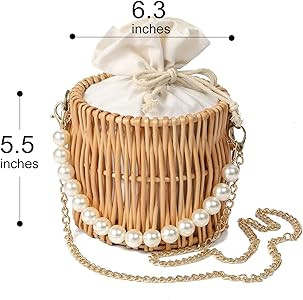 Straw Beach Bags For Women Summer Clutch Rattan Woven Wicker Purse Crochet Tote | Amazon (US)