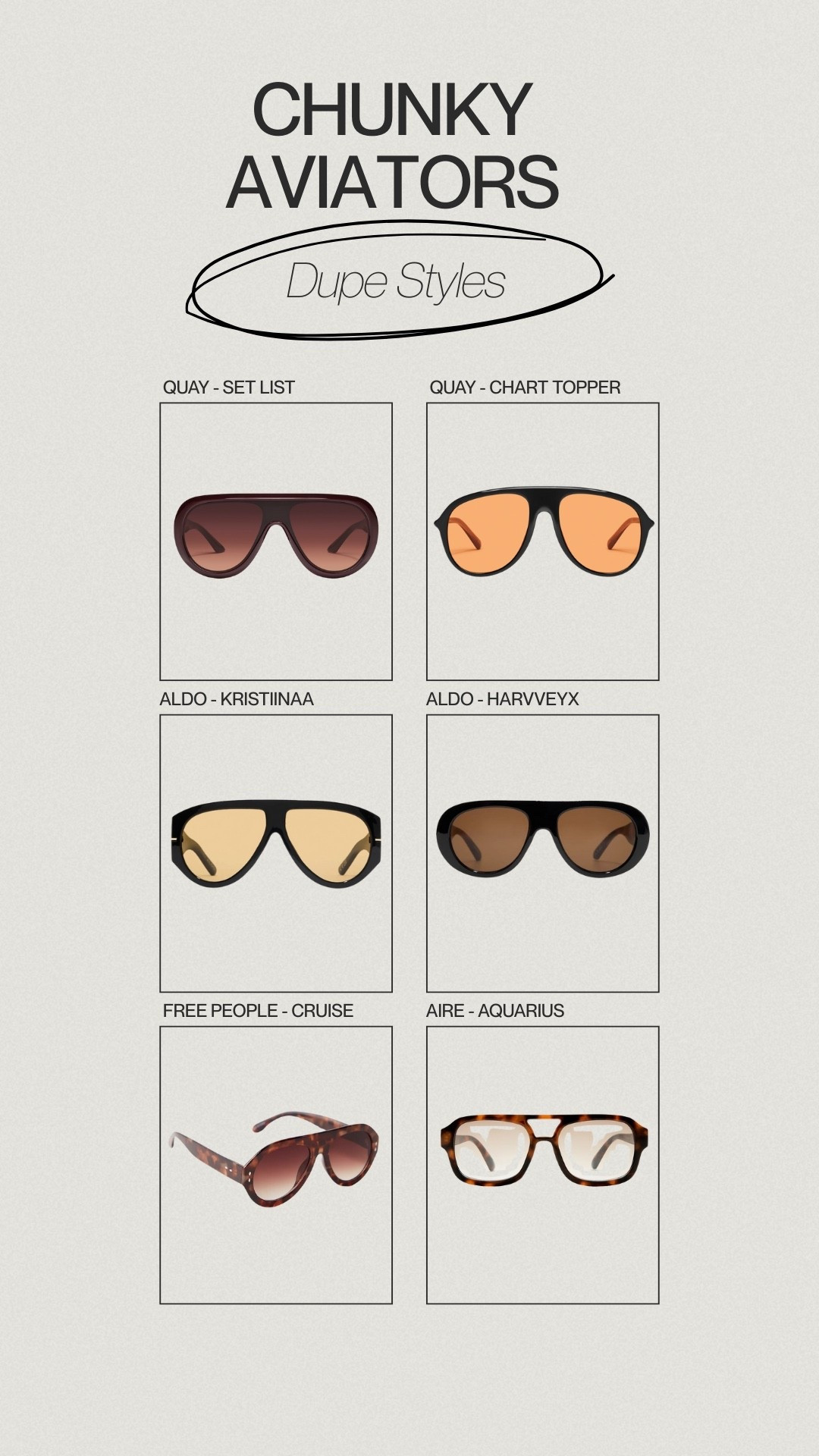 Chunky Aviators: look for less🤎