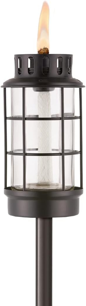 TIKI Outdoor Glass Lantern Torch – Weather-Resistant Decorative Torch for Patio, Garden & Backy... | Amazon (US)