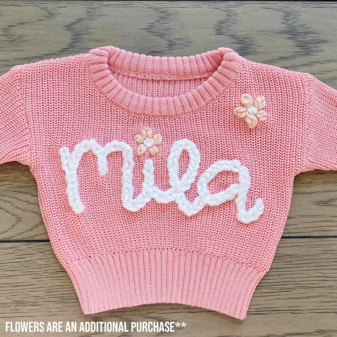 Hand Embroidered Oversized Baby Sweaters Personalized Baby - Etsy | Etsy (US)