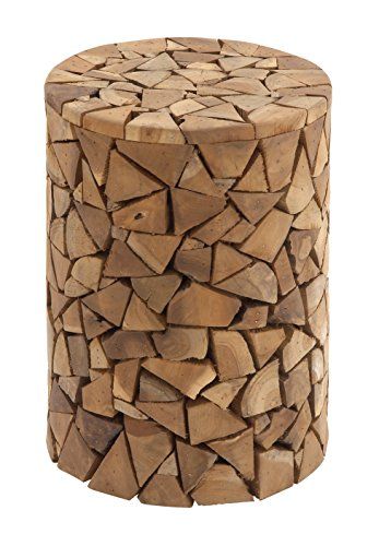 Deco 79 37805 Teak Wood Round Stool, 12" x 18" | Amazon (US)