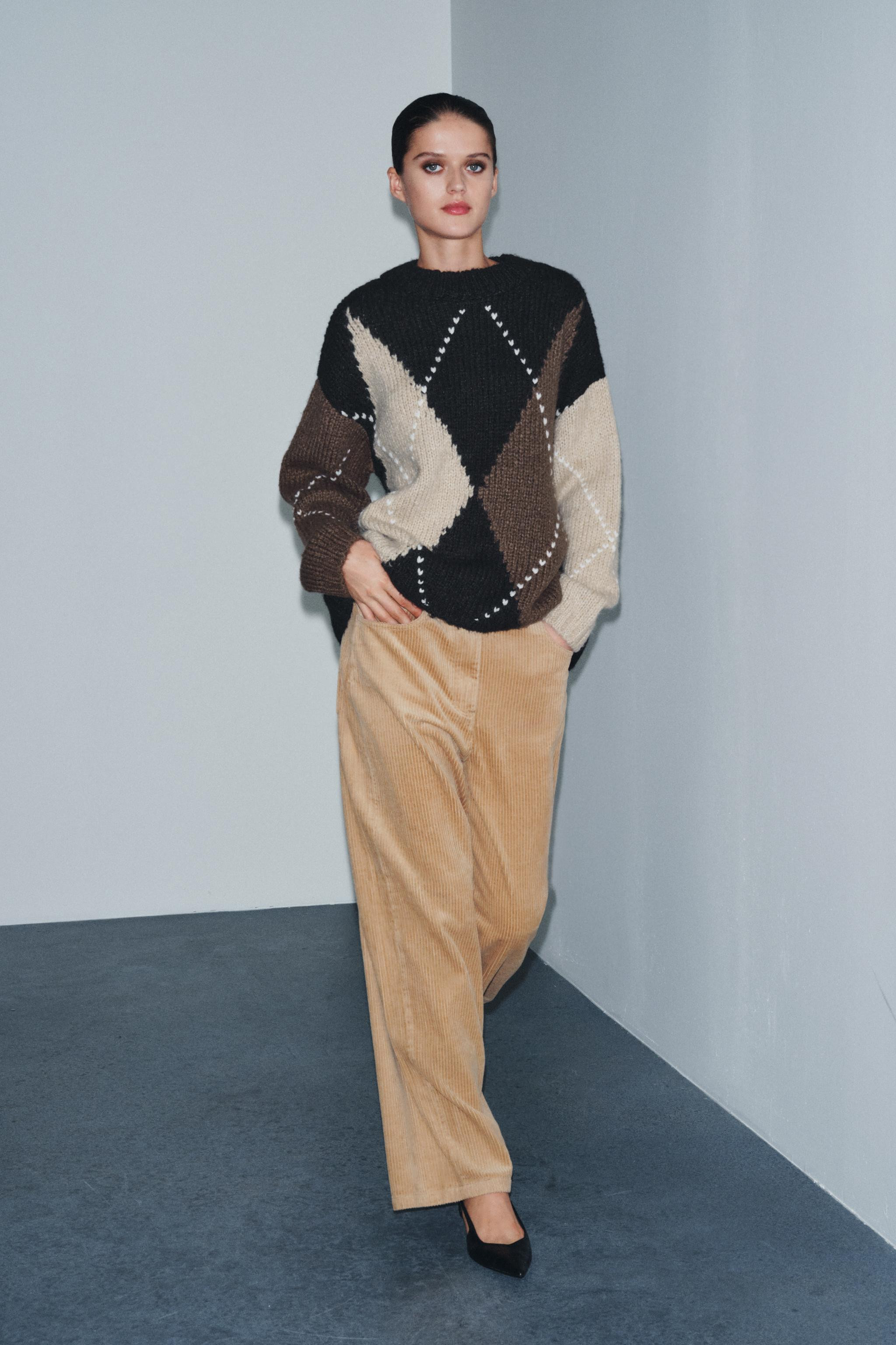 ARGYLE KNIT SWEATER | Zara US