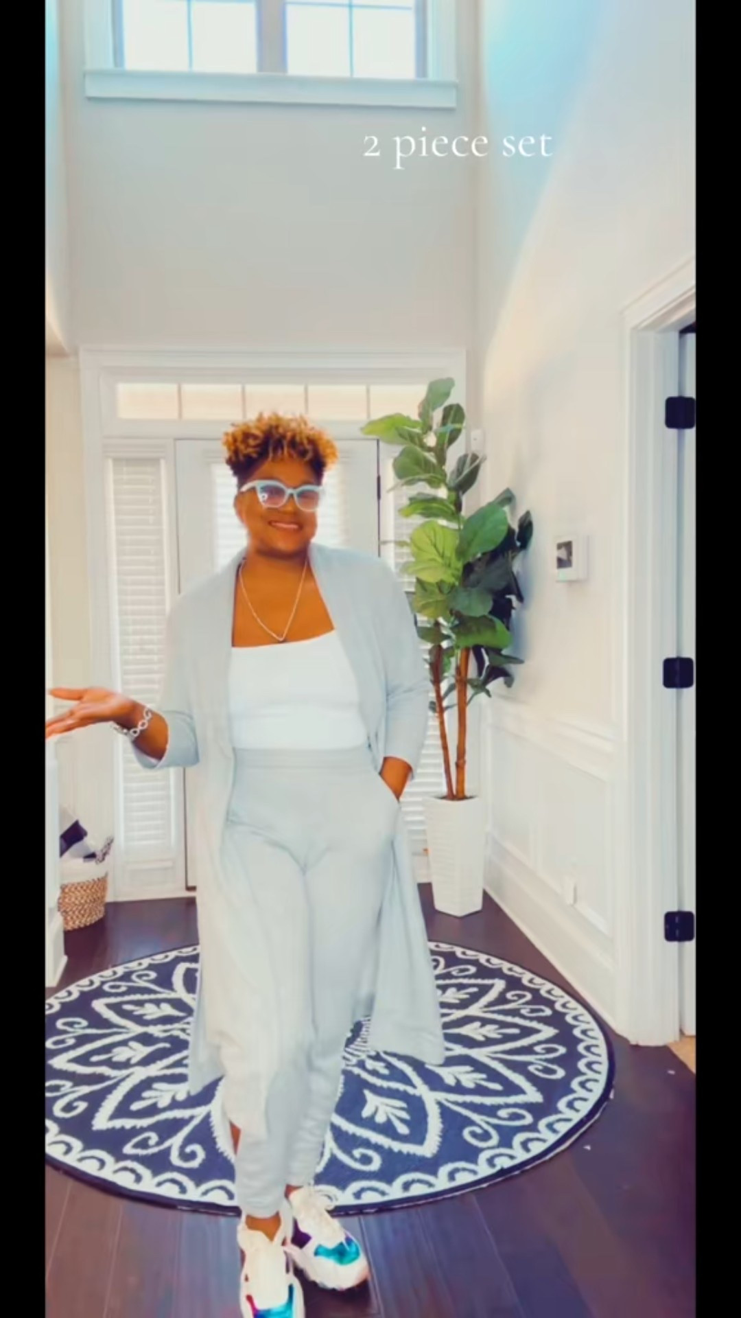 Outfit of the Day!
Keeping it comfy yet chic today! Rocking this old-school two-piece set from New York & Company, designed by Gabrielle Union. The sweatpants feature a stylish side slit, and the long cardigan has sleeves that stop just below the elbow - perfect for those in-between days. Paired it with a classic white bodysuit for a clean look and threw on my Geiger rainbow sneakers to add a pop of color!
Running errands in style - because why not?
https://www.shopltk.com/explore/
Cristyluv%E2%80%99s? utm_campaign=creator_shop_share_template_flow &utm_source=ioscreatorapp
#OOTD #Outfitinspo #StyleGoals #GabrielleUnion #NewYorkAndCompany #ComfyChic #StreetStyle #Fashionista #ErrandsInStyle #ShoeGoals #RainbowSneakers #StyleInspiration #CasualCool #SlitPants #CardiganStyle #BodysuitVibes #FashionFinds #OldButGold #ShopYourCloset 20h
less

#LTKWatchNow #LTKU #LTKStyleTip