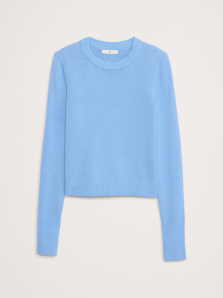 Shrunken Cotton-Silk Crew-Neck Sweater | Banana Republic (US)