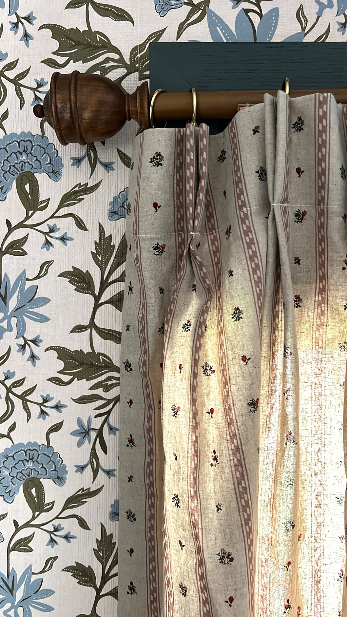 The cutest pinch pleat curtains with the most charming pattern I found for the girls room! Paired with this wood curtain rod and brass rings it adds such a sweet element to their room!

#LTKHome