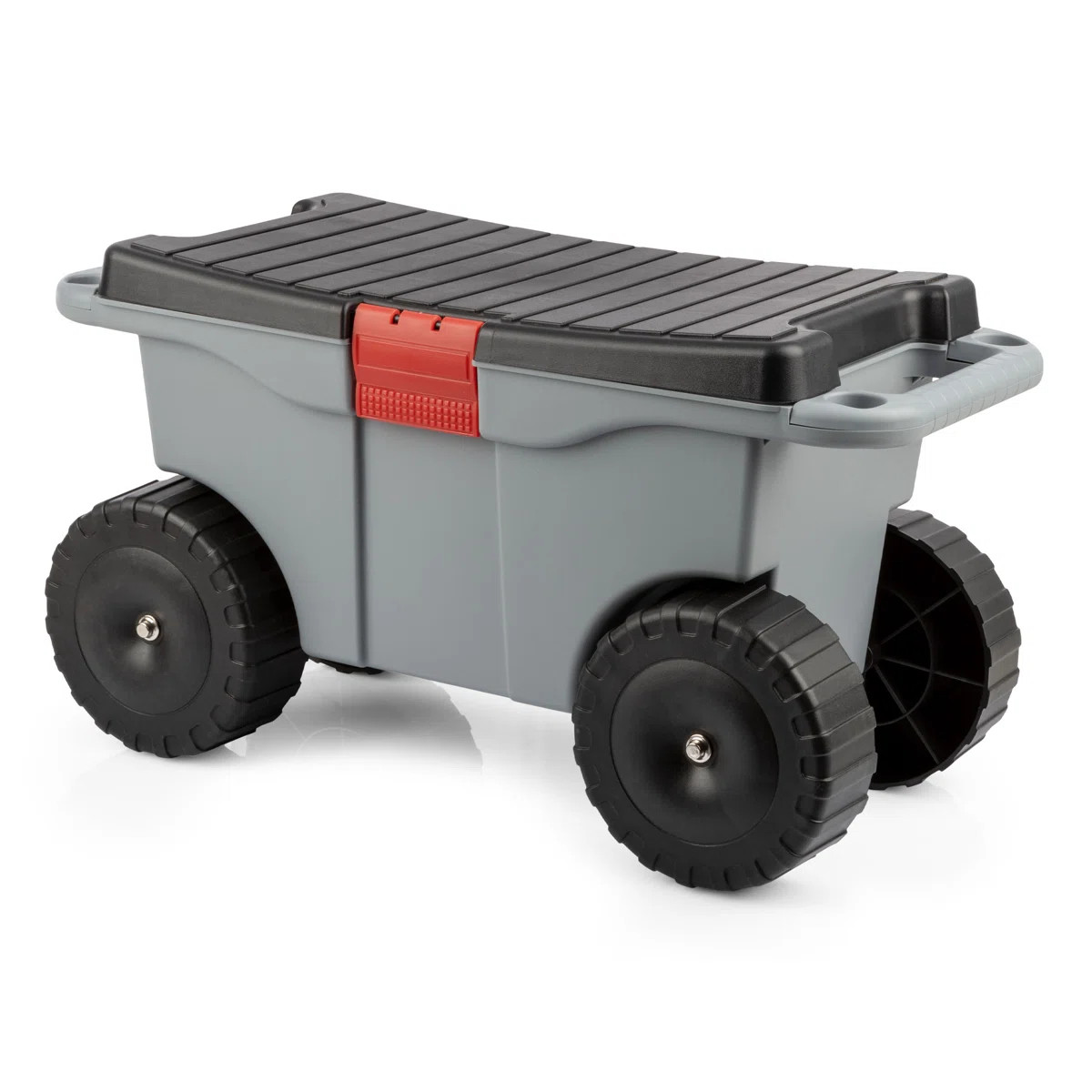 Rolling Garden Cart with Seat - Plastic Storage with Bench and Interior Tool Tray - Gardening Sto... | Wayfair North America