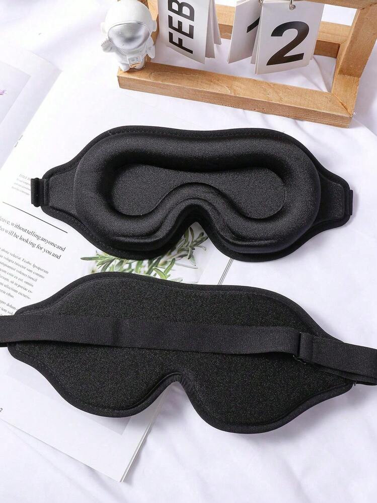 1pc Solid Color Eye Mask, Minimalist Black Sleep Mask, Suitable For Home, Travel, Bedroom, Office... | SHEIN