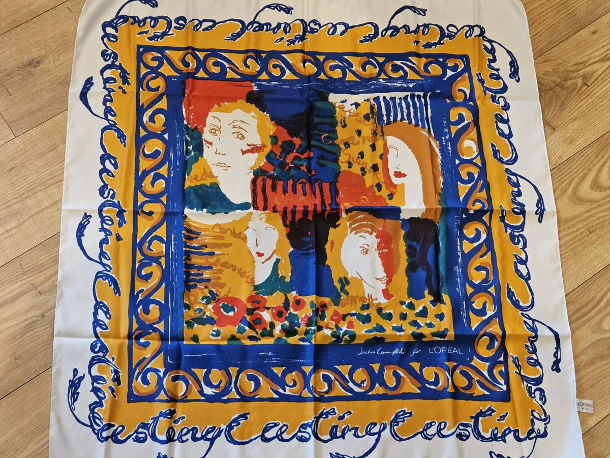 Vintage Loreal Jackie Campbell Colourful Abstract 100% Polyester 90x90cm Scarf | eBay UK